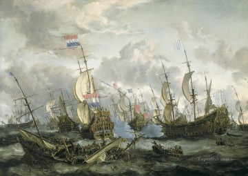 Storck Batalla de cuatro días Batallas navales Pinturas al óleo